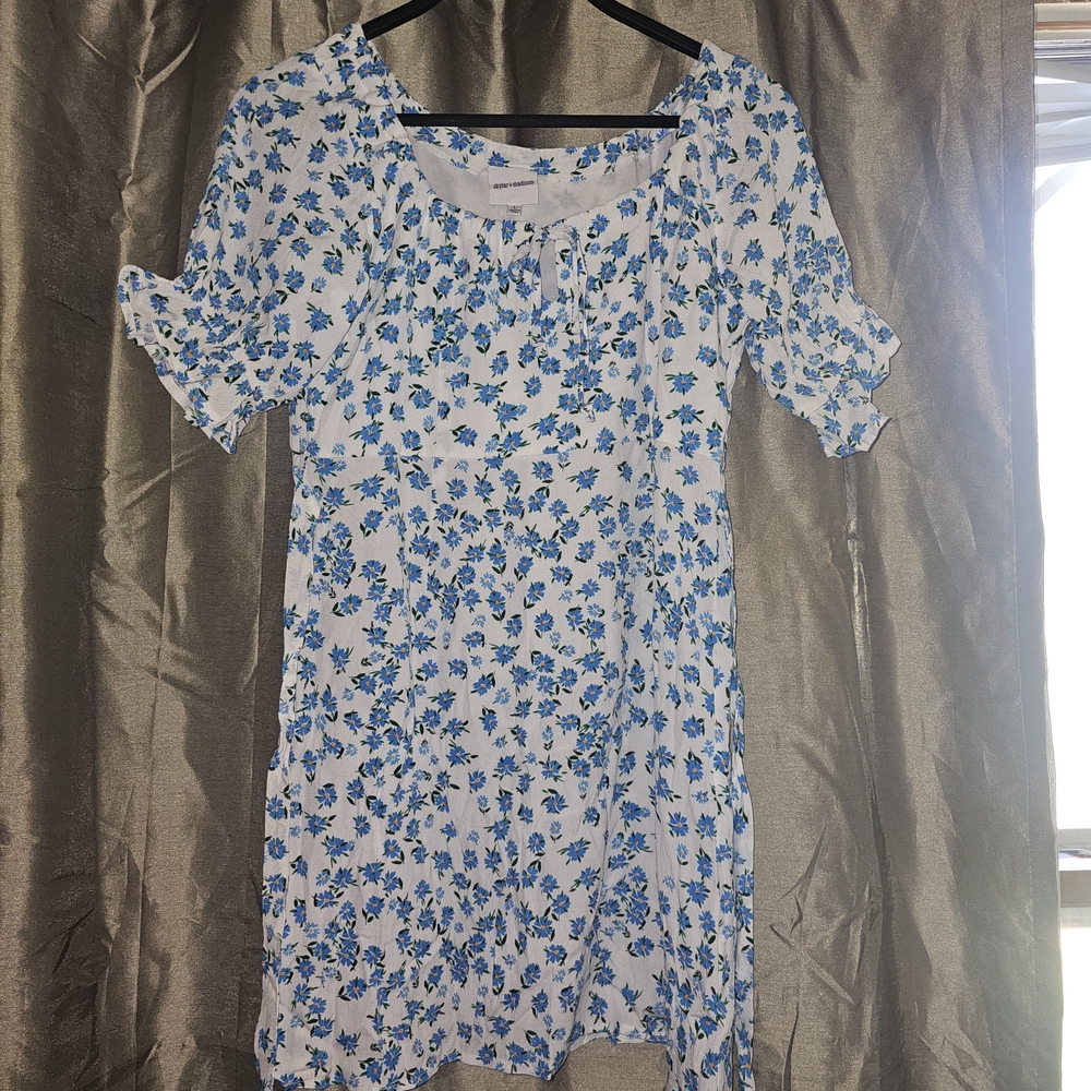 Skylar + Madison Blue and White Floral Mini Dress